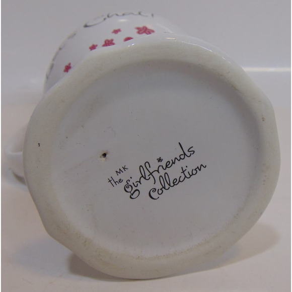 Girlfriends Collection Coffee Tea Wine Mug Glass 6" Footed Pedestal Let's Chat - Picture 7 of 8